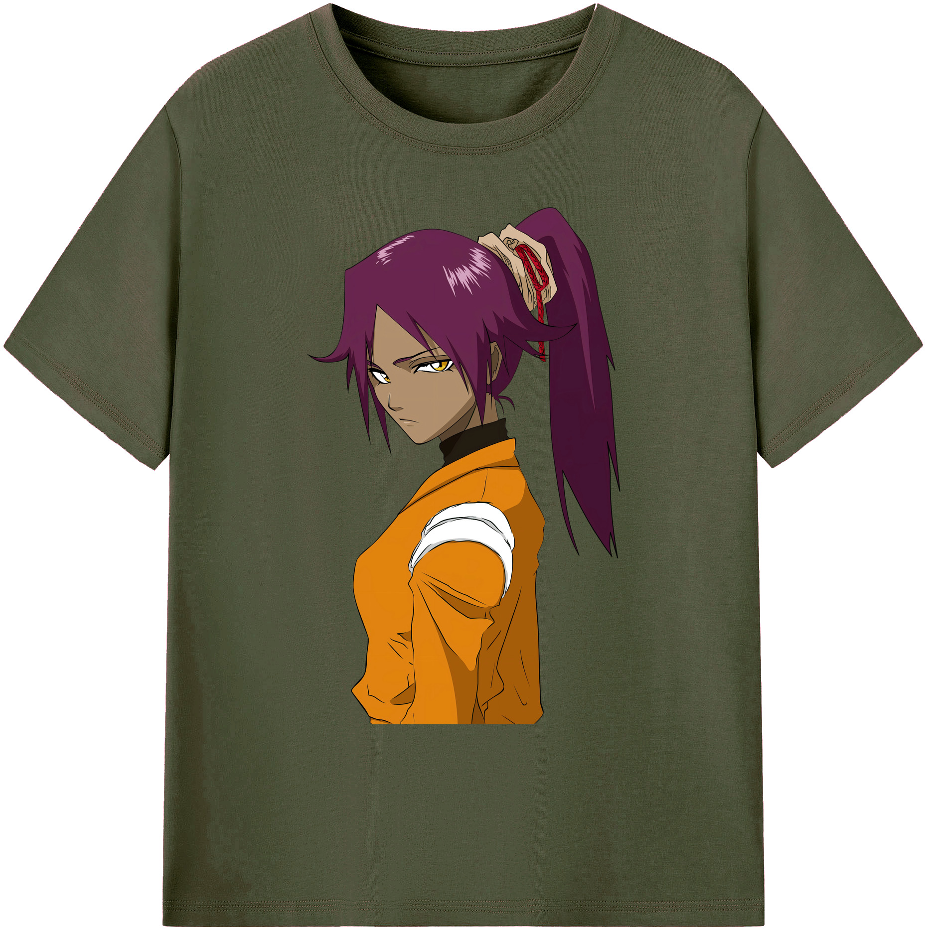 （画像用） ブリーチ 四楓院 夜一（しほういん よるいち） BLEACH Shihouin Yoruichi 綿100％ メンズ半袖Tシャツ｜肌触りやわらか＆通気性